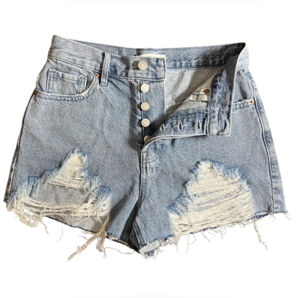 PacSun Light Blue Distressed Jean Shorts